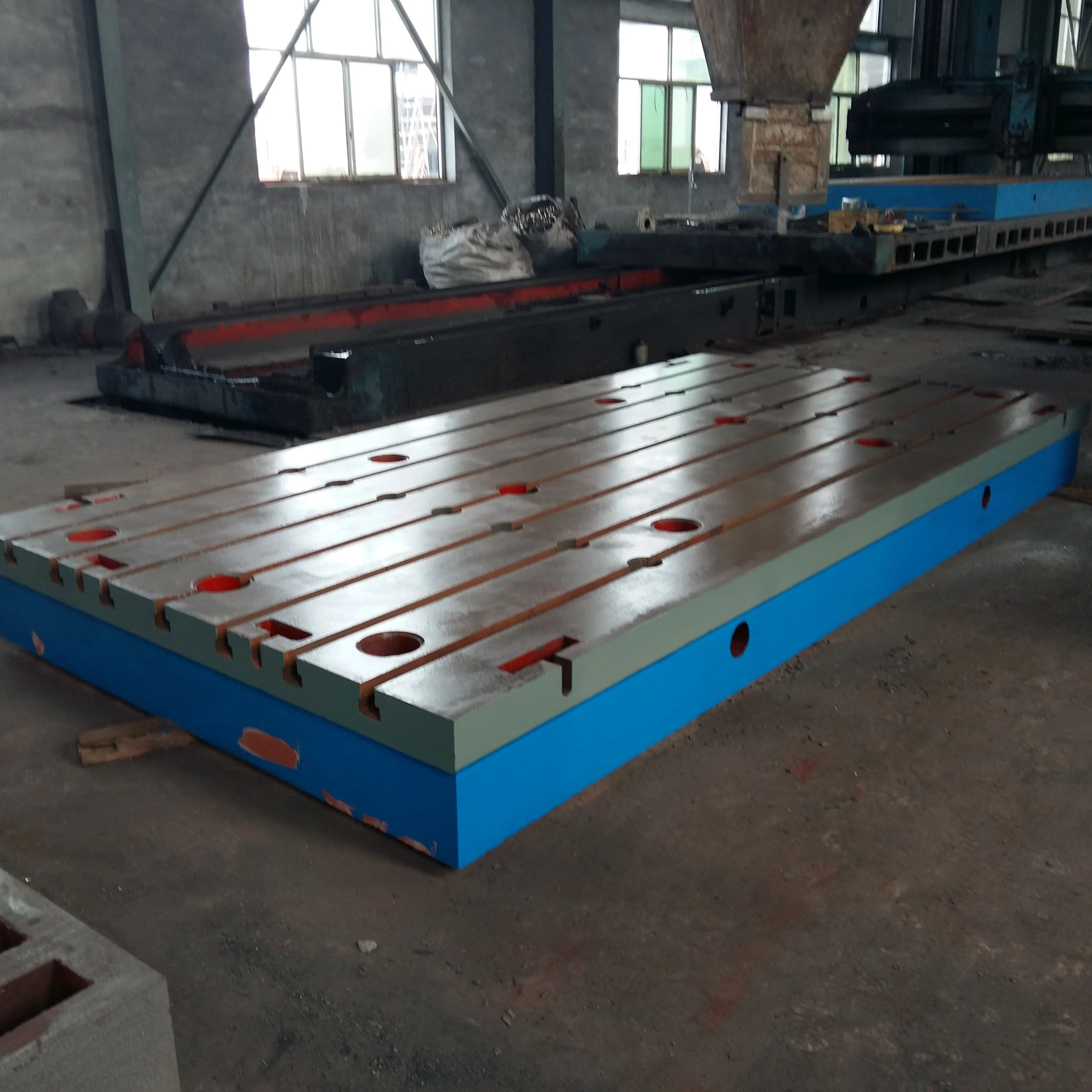Assembly of cast iron surface plate test platform grinding plate