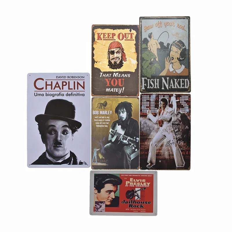 Custom Design Flat Metal Tin Sign Movie Character Vintage Metal Sign Retro Metal Poster Wholesale For Bar Garage Wall Decoration