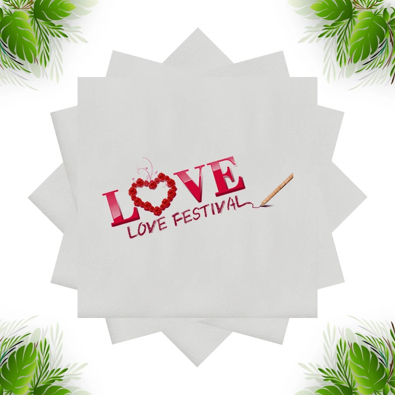 Custom Printed Paper Napkin Supplier Paper Napkins & Serviettes Dinner Napkins 1/4 1/8 N By Machine Max 6 Colors
