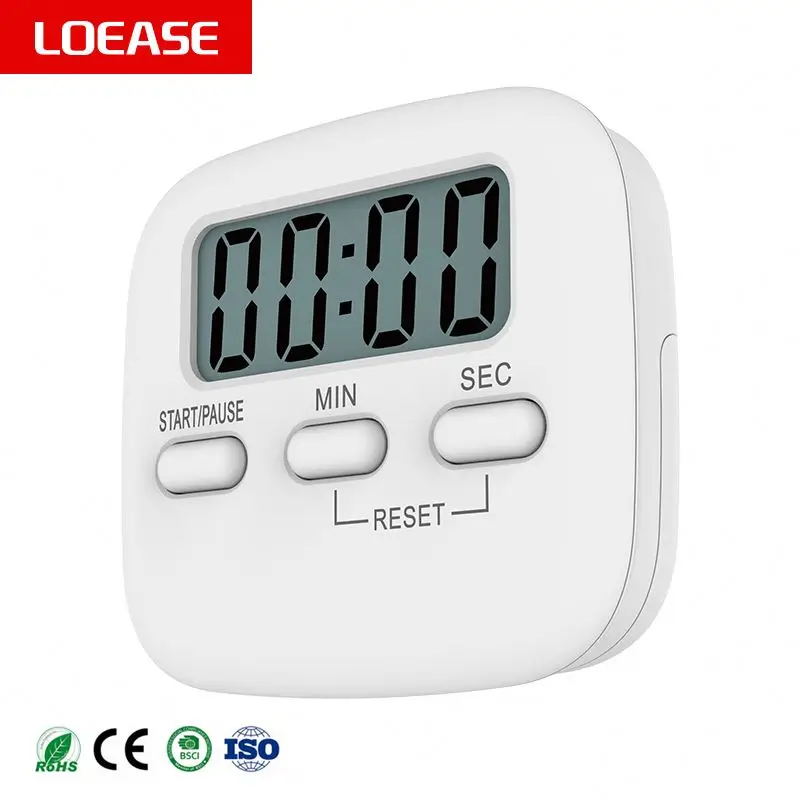 T05 New Early Childhood Education Timer Alarm Time Manager Kitchen Timer white color