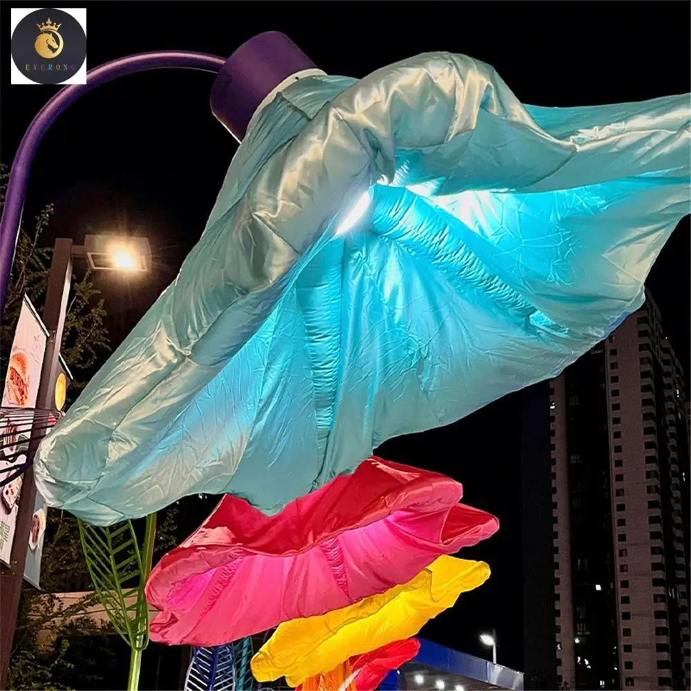 Vv112 Large Induction Flowering Street Lamp Rose Trumpet Automatic Opening and Closing Gas Model Flower Park Interactive Device