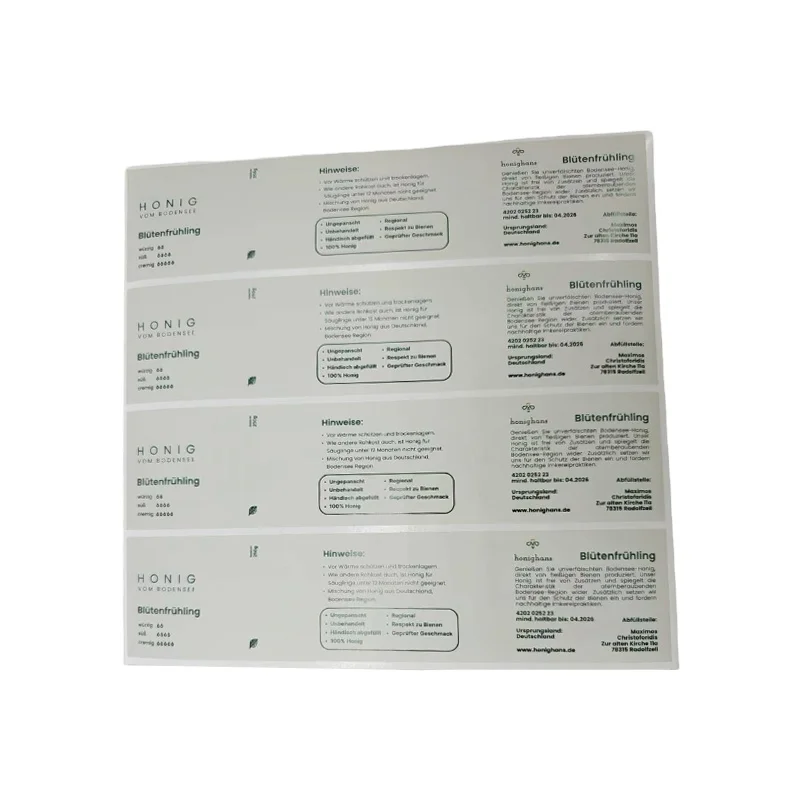 White Green Orange Colorful Bottle Can Stickers Gift Labels Waterproof PP Synthetic Printing Labels