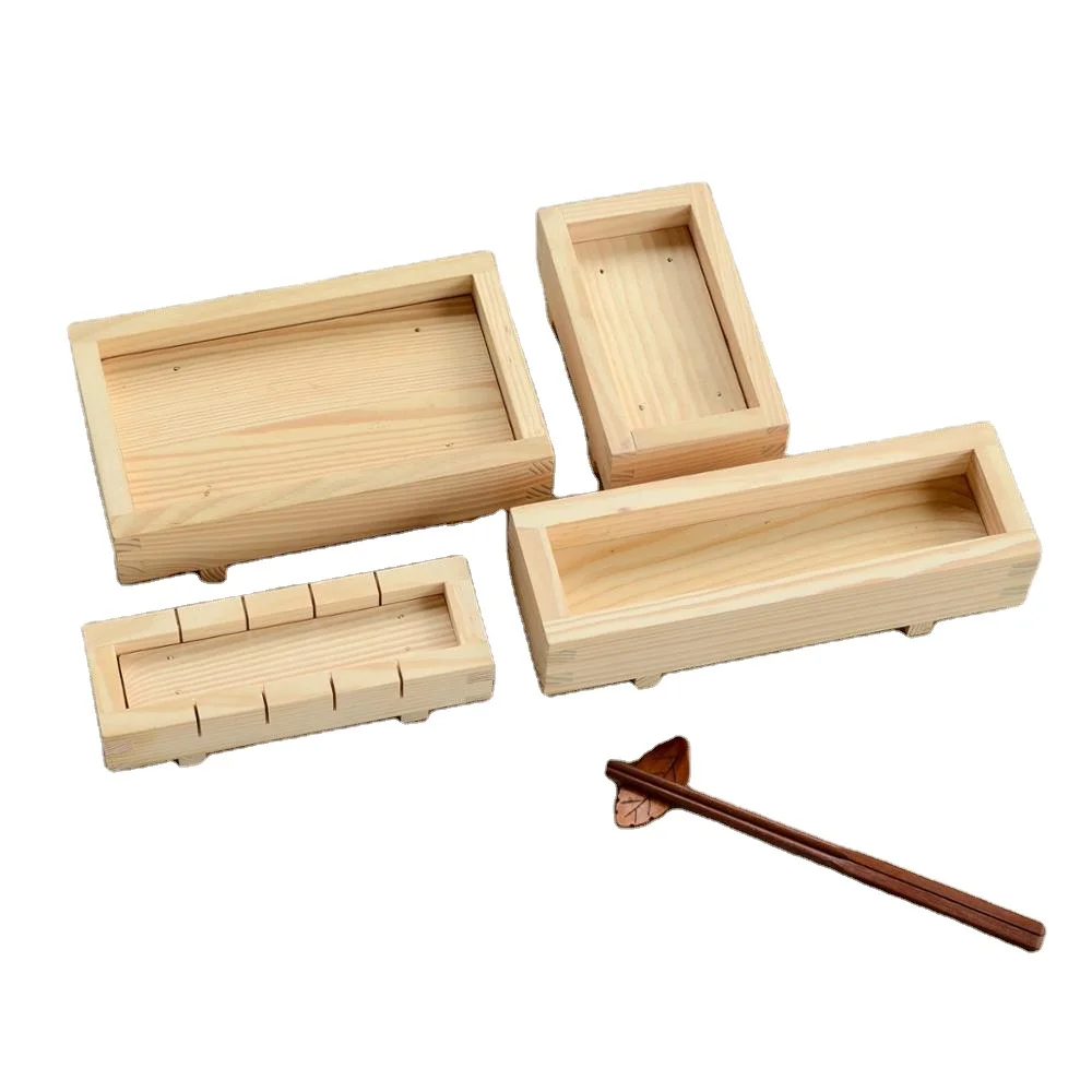 2021 hot sale High quality natural Japanese Food Mat Sushi wood sushi Rice Roll mold sushi tools set