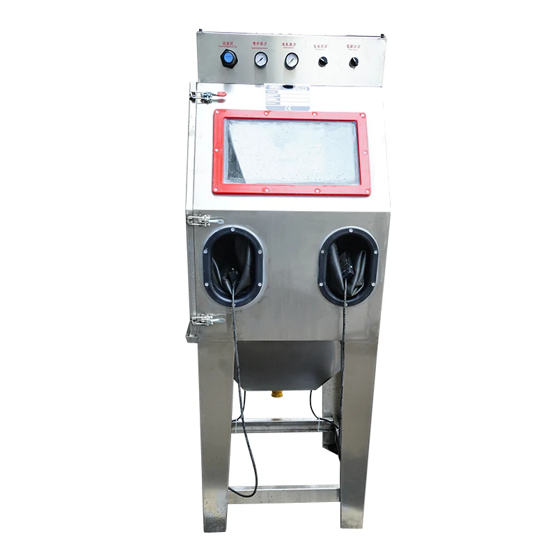 Stainless steel water wet cleaning sandblaster machine