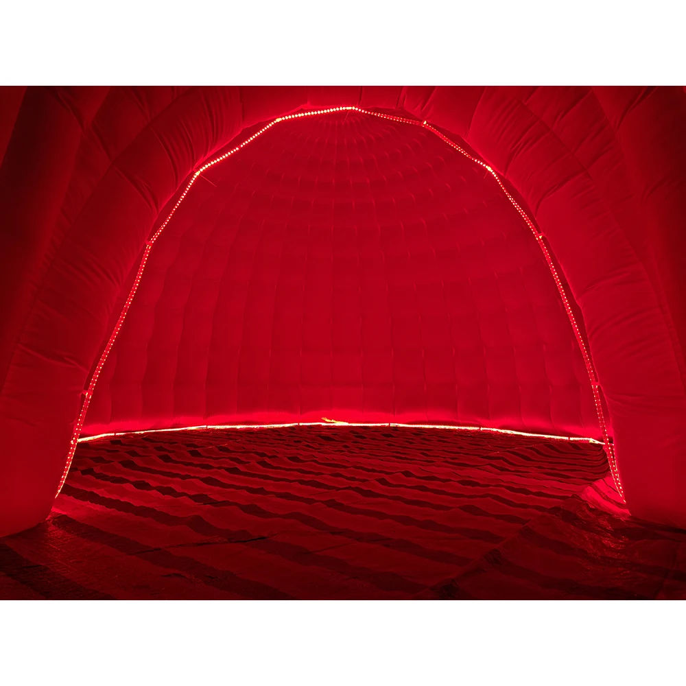 5m Dia movable white blow up inflatable igloo dome tent with LED light for night backyard parties from China inflatables factory