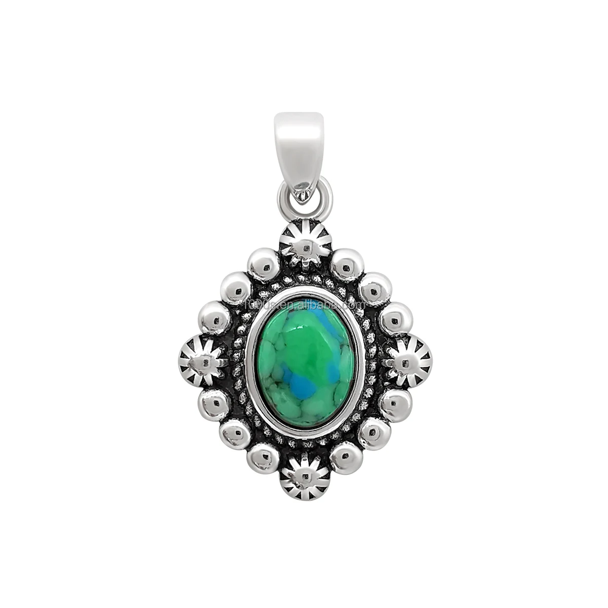 Fashion Jewelry 925 Sterling Silver Turquoise Pendant Charm Jewelry Custom Wholesale Pendants Necklace For Christmas Gift