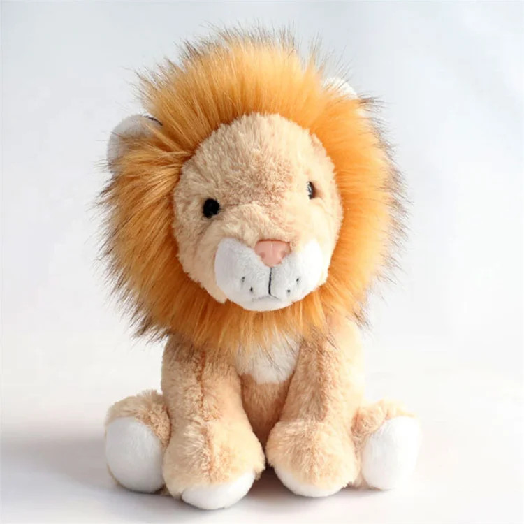 Wholesale custom simulation plush lion toy custom LOGO soft stuffed animal lion toy for gift
