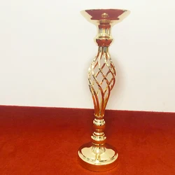 Metal Vase Wedding Table Flower Stand Centerpieces With Round Square Glass Candle Holder Chrome