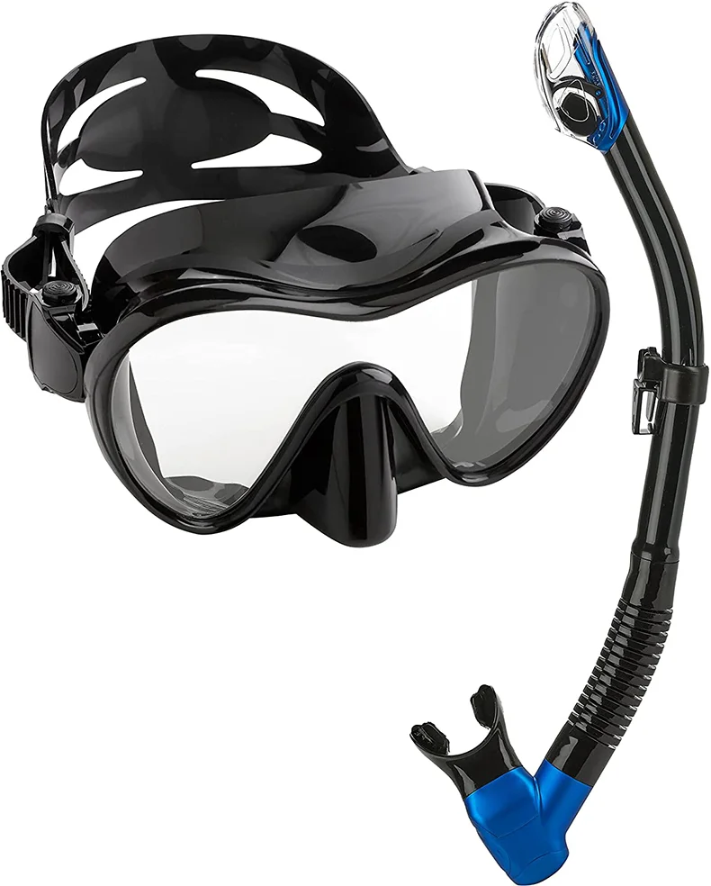 Snorkelling Mask Adult & Junior Wide View Snorkel Mask Easy Adjustable Strap Mask for Diving Snorkelling and Swimming