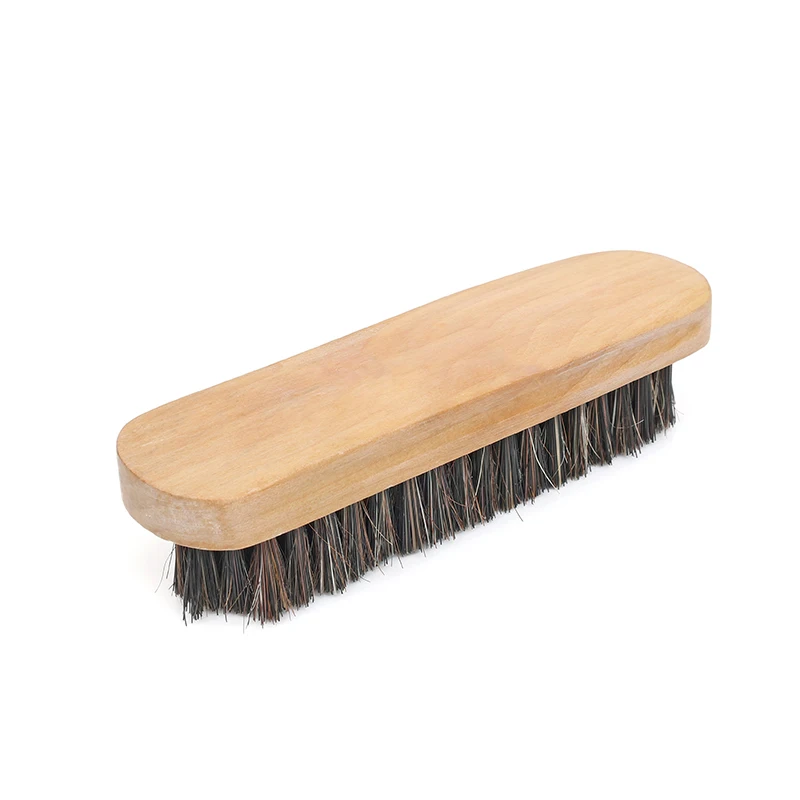 Wholesale Wooden Handle Shoe Brush  horse Hair plastic Solid Wood Shoe Cleaning Household Dust Brush