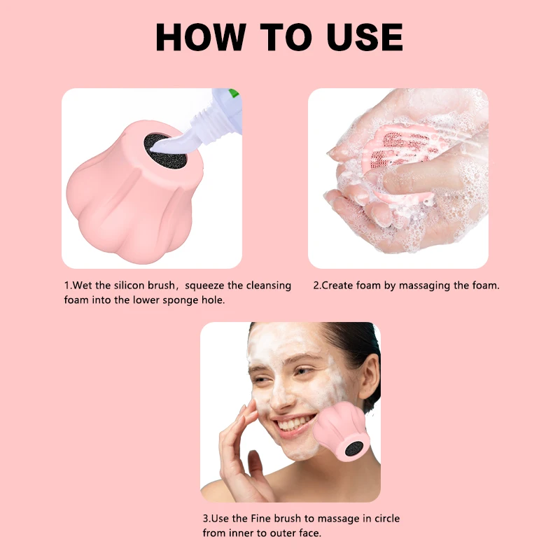Silicone Cleansing Brush Pore Cleaner Foam Exfoliating Soft