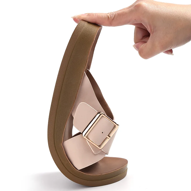 BATATU New Products Women Slippers Hot Selling Brass Buckle Popular China Shoes