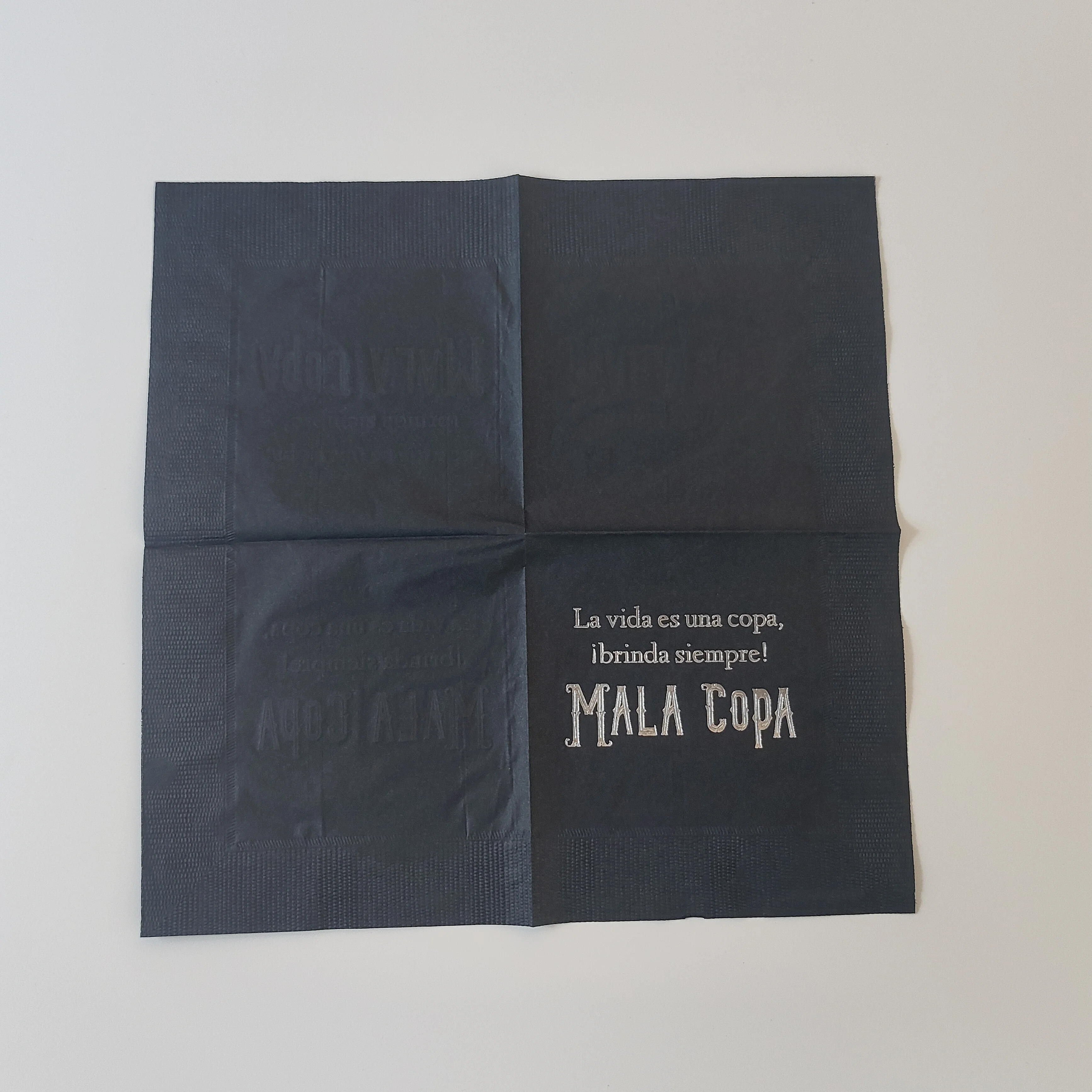 Personalized Disposable Printing Napkins Cocktail Beverage Paper with Your Own Design Hot stamping silver logo Wedding Napkins