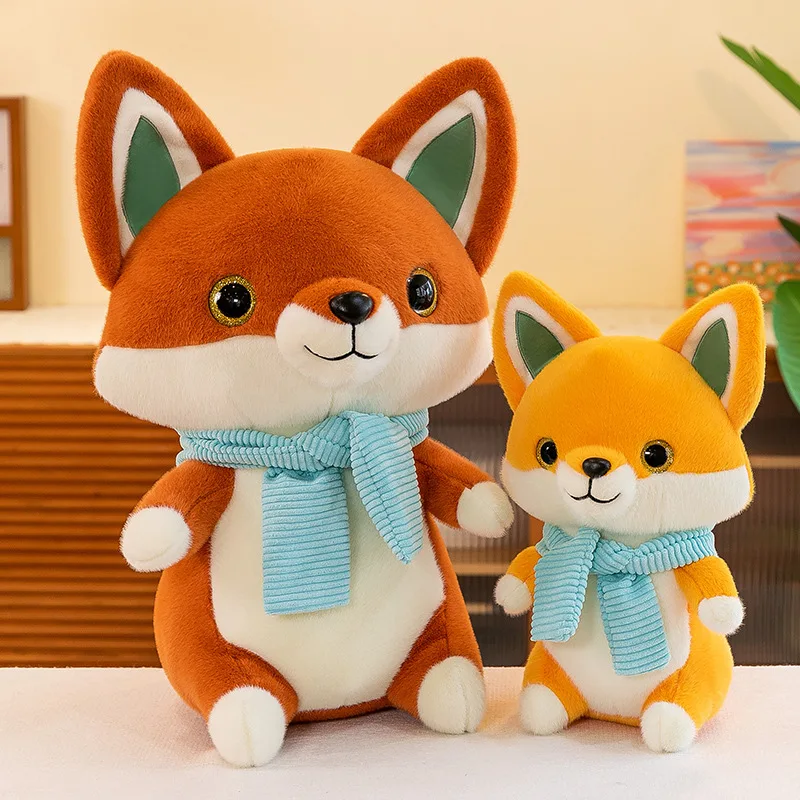 Popular Creative little scarf fox doll wholesale girls birthday gifts stuffed animals pillow