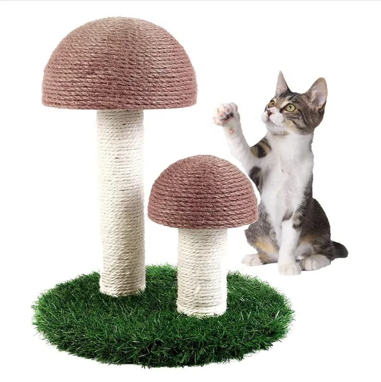 Wholesale New Cat Trees & Scratcher High Quality Natural Sisal Mushroom Cat Scratching Post Cat Scratch Post Tree and Tower
