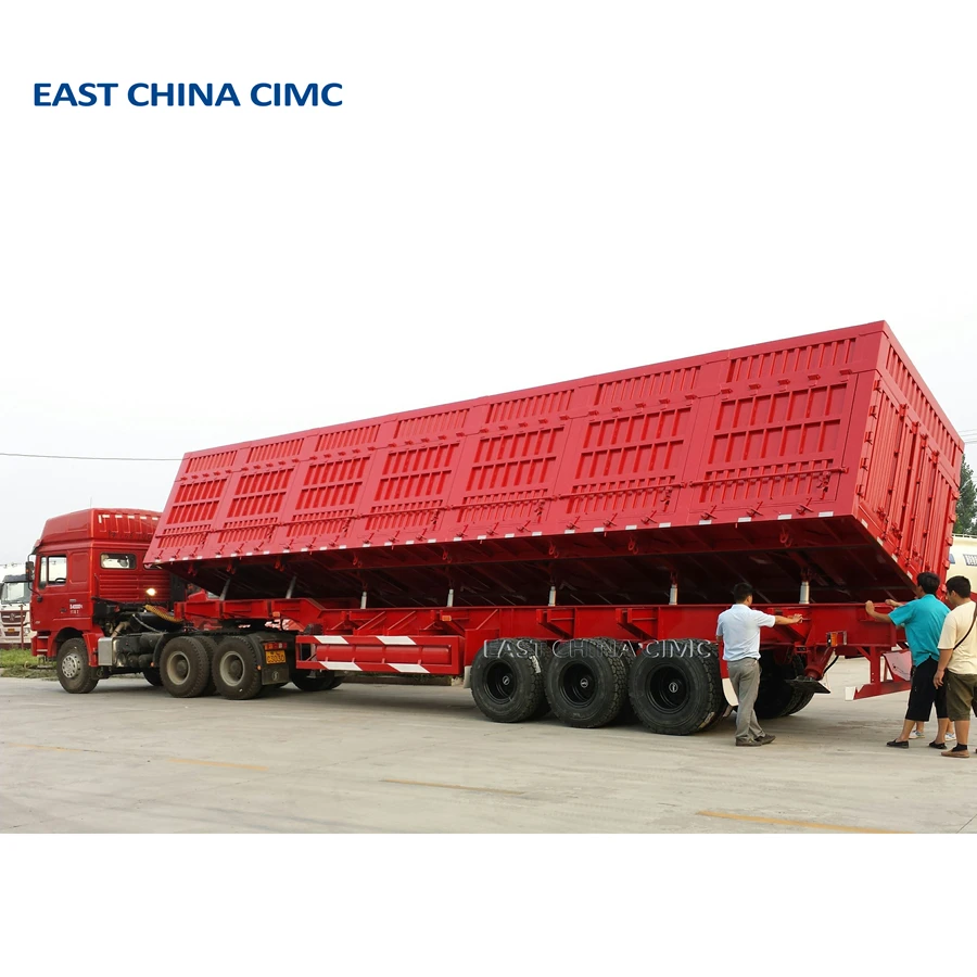 40ft Container Side Wall Tipper Truck Trailer For Coal