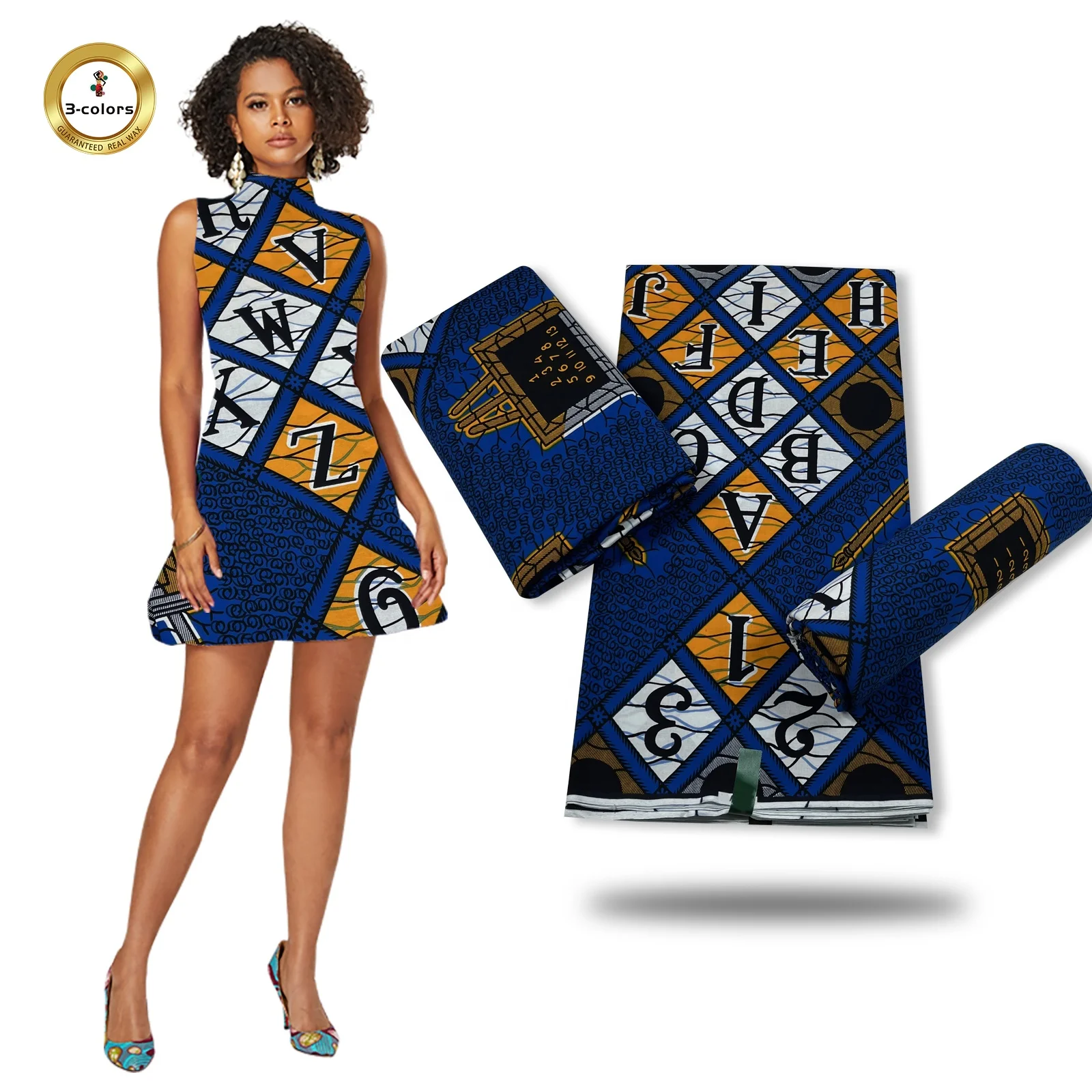 factory Custom Hot Selling  Wax Jersey Cotton Printed Fabric For Dress