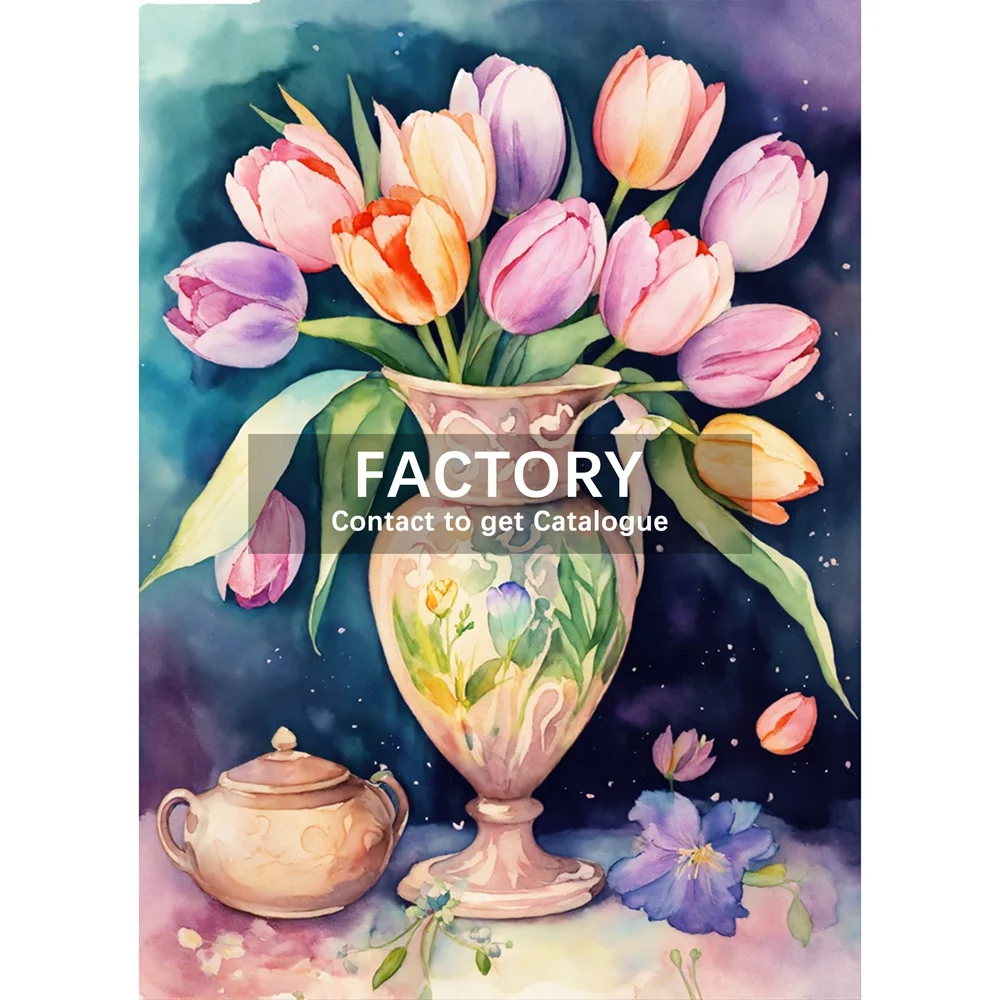 Tulips Flower Diamond Painting Flower Scenery Full Round Mosaic DIY Art Cross Stitch Kit Bouquet Handmade Home Decor Gifts