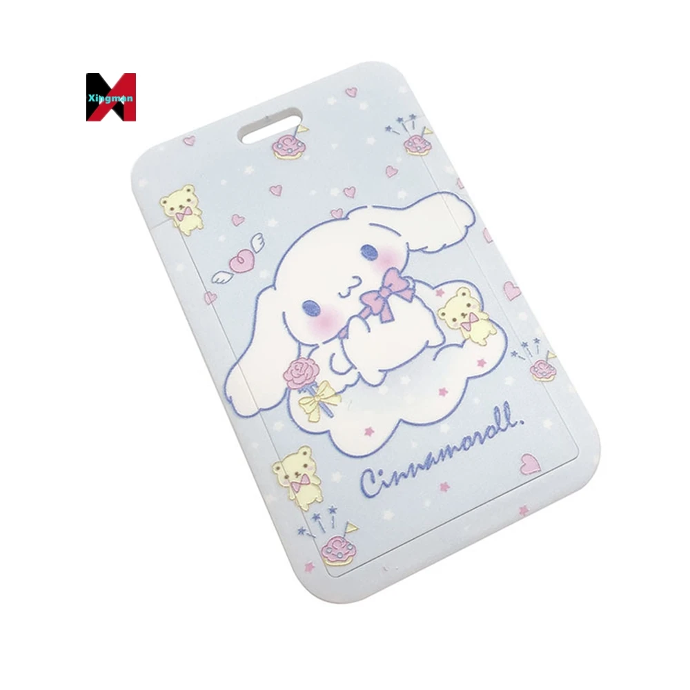 Cartoon student campus meal card cover boys and girls badges long lanyard work ID card bus subway protective sleeve