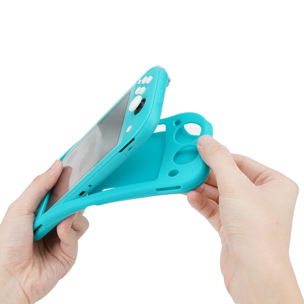 Green Silicone Case For Nintendo Switch Lite Soft Anti-Slip Shockproof Protective Cover Case Full Protection Body