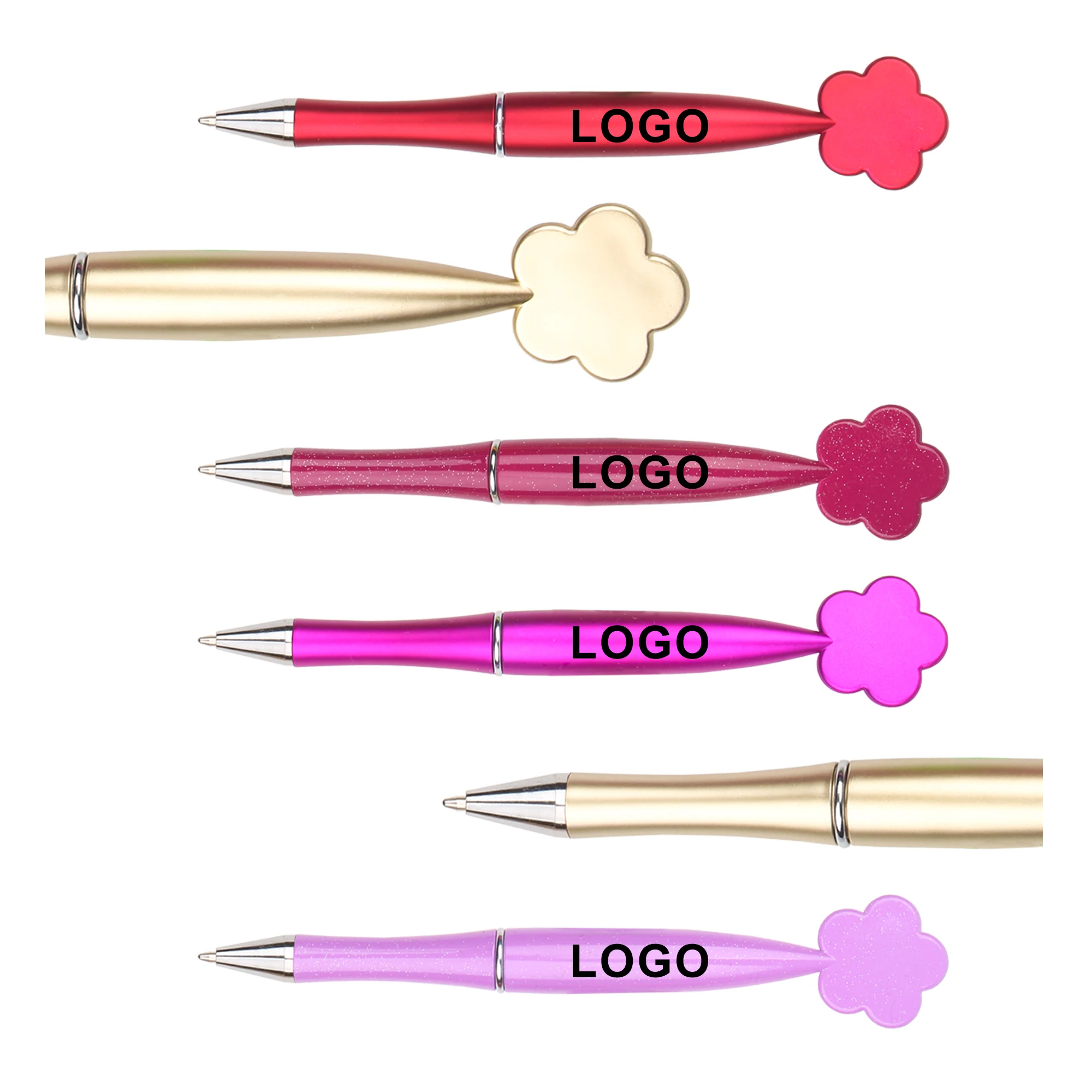 Promotion Plastic Funny Gift Flower Butterfly Star Heart Shape Ballpoint Pen With Custom Logo For Children Students Gift