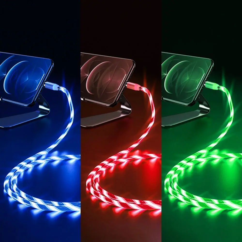 
China Best Selling Product LED Flowing 8pin Magnetic Charging Cable 