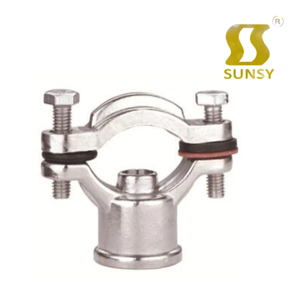 OEM Germany Sanitary Tube Supporter double bolt Brass U type earth rod Ring Saddle Round Pipe Holder Type Hanger quick clamp