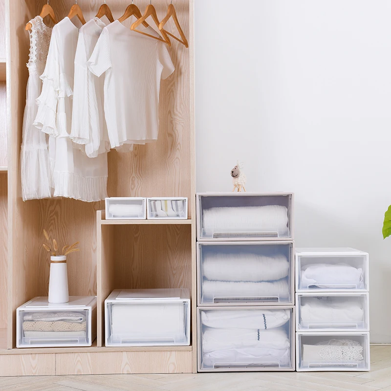 Современный ящик для хранения одежды, пластиковый шкаф для дома, аксессуары для спальни (с сеткой)