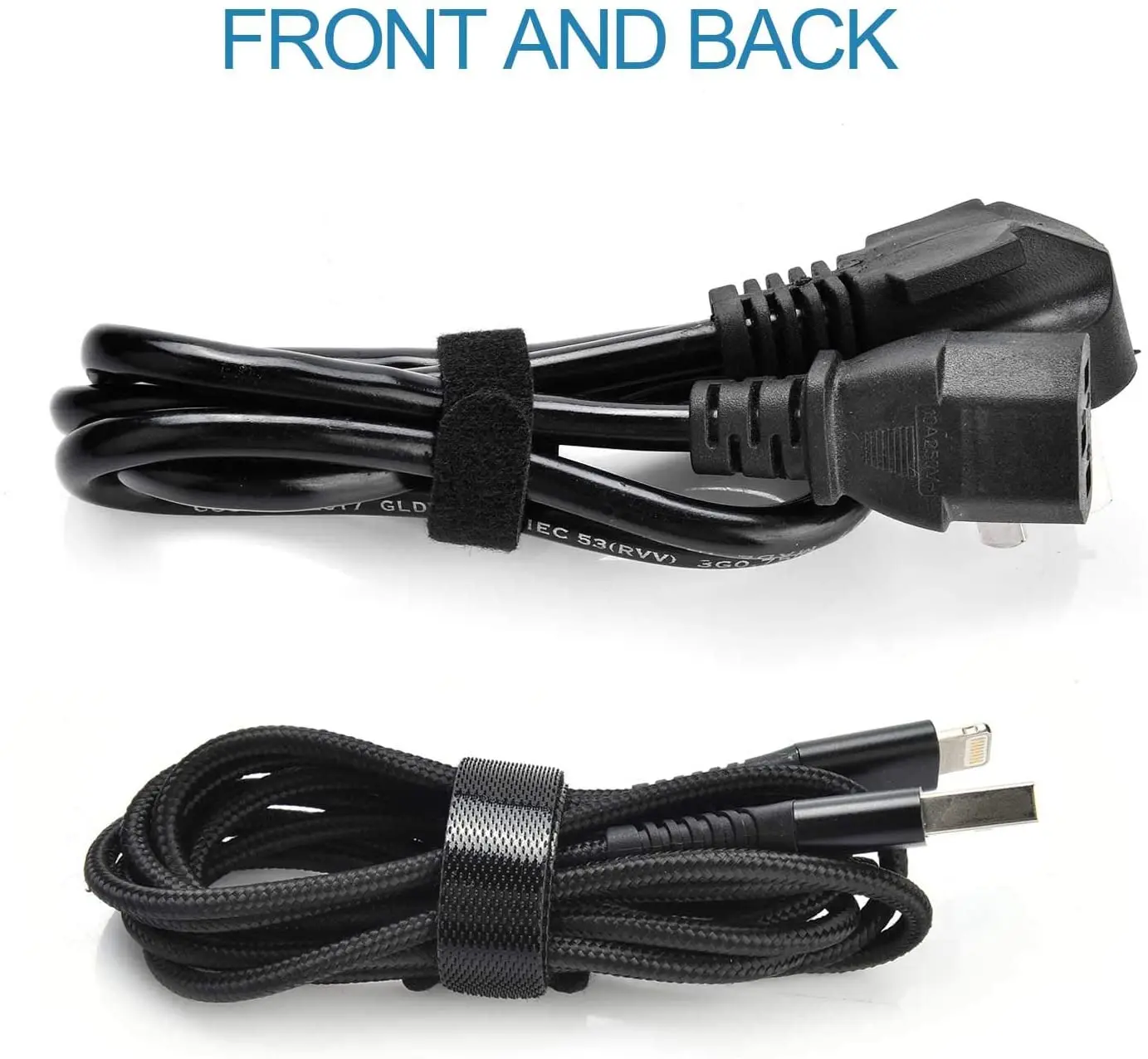 90 PCS 6 Inches Black Reusable Cable Ties Adjustable Cord Straps Cable Organizer  Cord Wrap and Hook Loop Cords Management