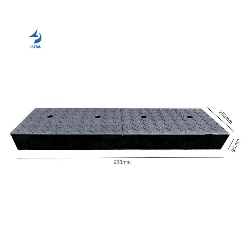 980*250*90mm High Quality Solid Wing Edges Wheelchair Threshold Door Rubber Kerb Ramps Road Curb Ramp