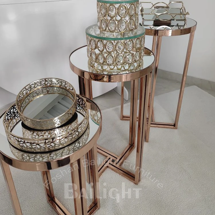 Bailight Wedding plinth stand stainless steel base square wedding cake table