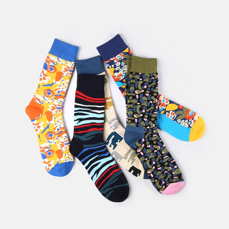 Высококачественные спортивные носки из хлопка calzini happy calcetines с вышитым