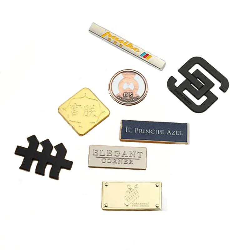 FREE SAMPLE Custom Logo Metal Plate Metal Logo Label Tags for Car Leather High Grade Metal Labels