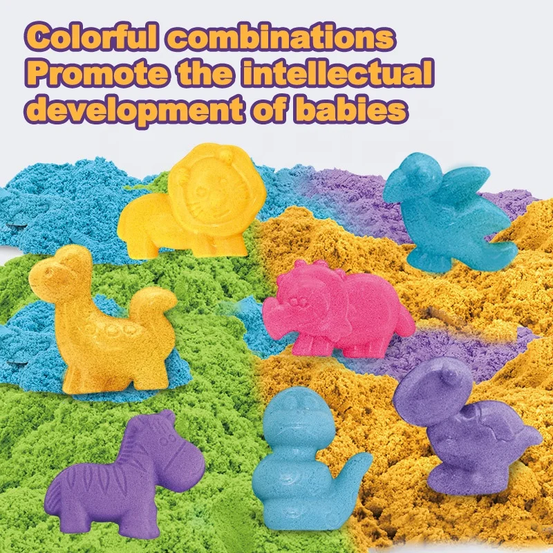 SL Cake Sea World Animals Mold Kit 750g DIY Space Magic Sand Play Set Sensory Toy With Plate For Kids Boy And Girl