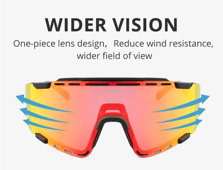 Polarized Cycling Sports Sunglasses with 3 Interchangeable Lenses Mens Womens Bicycle Glasses Goggles MTB Sport Eyewears