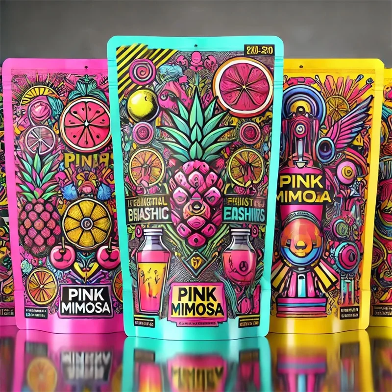 Resealable Ziplock Custom Printed Candy Gummy Packaging 3.5G Stand Up Pouches Food Mylar Bags