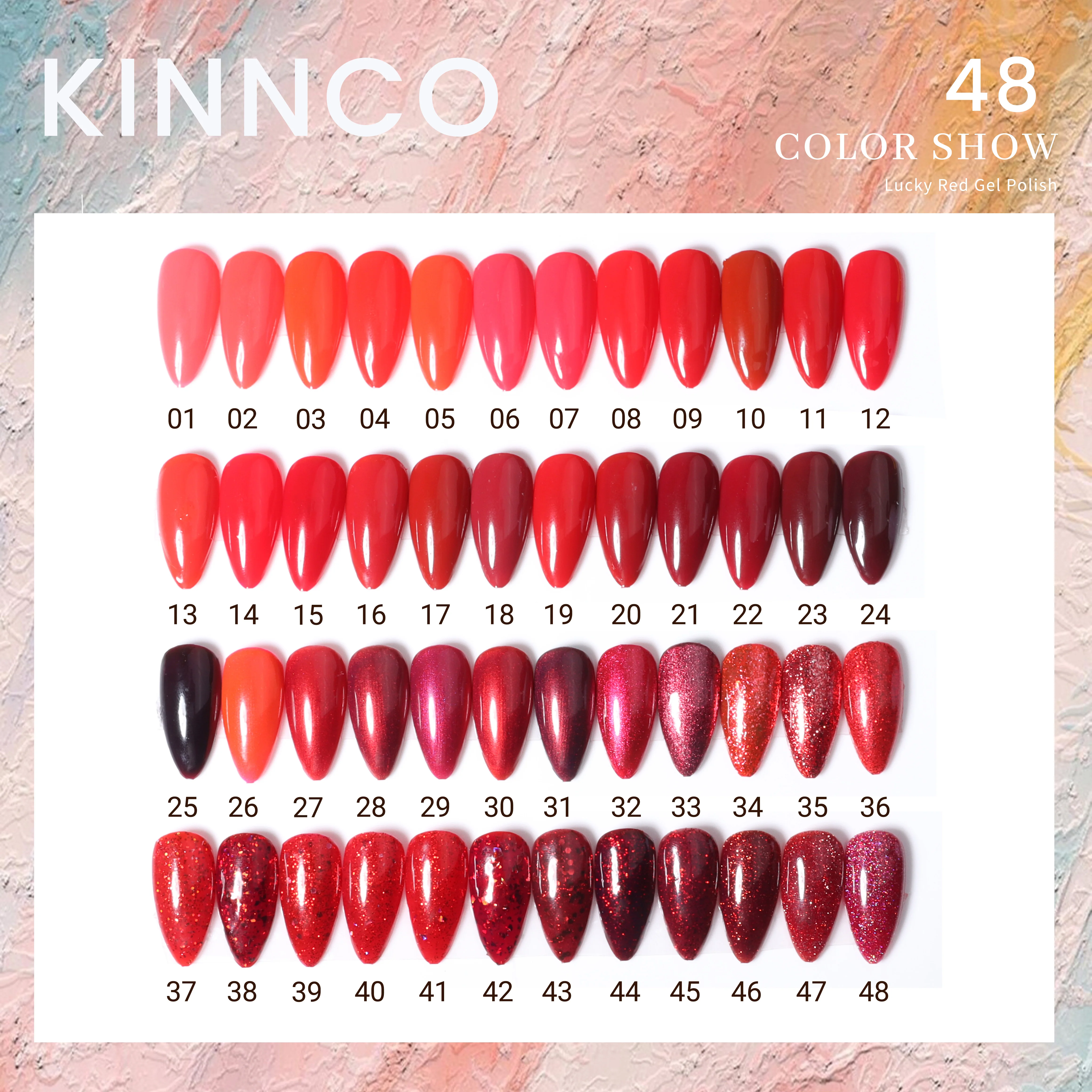 KNC 1 кг оптовая продажа OEM/ODM доступны Гель-лак Lucky Red коллекция фантастический цвет высокопигментированный гель для ногтей