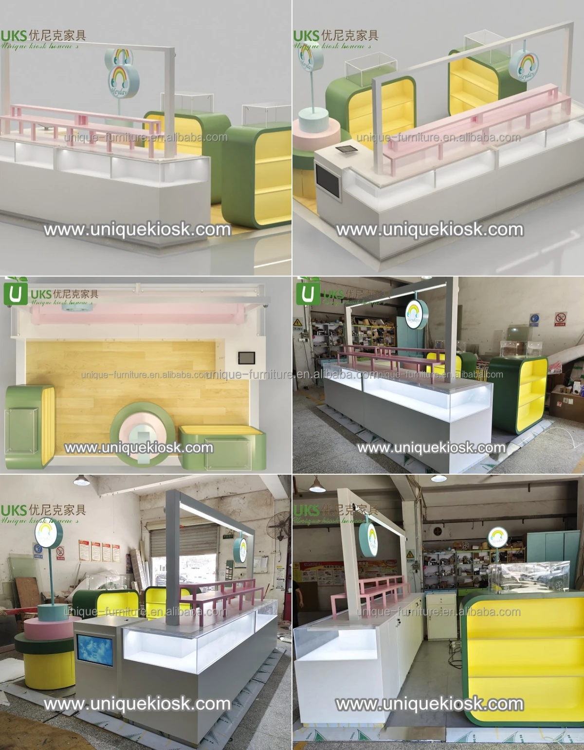 Warm Color Toy Kiosk Cute Toy Shop Furniture Kids Toy Kiosk in Mall Design for Sale