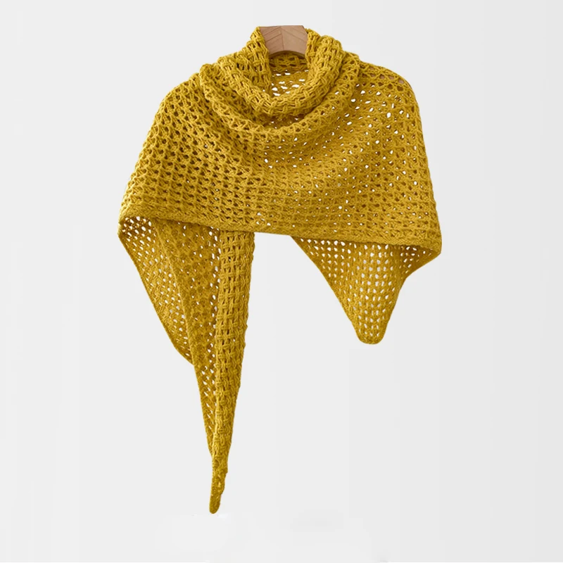 Custom comfortable solid color women scarf knitted shawl