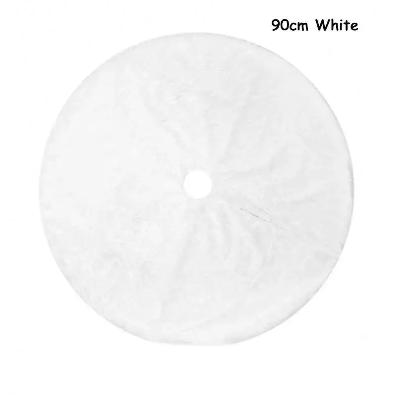 78/90/122cm White Rabbit Fleece Snowflake Christmas Tree Skirt Wool Tree Skirt Xmas Tree New Year Navidad Apron Home Decor 2022