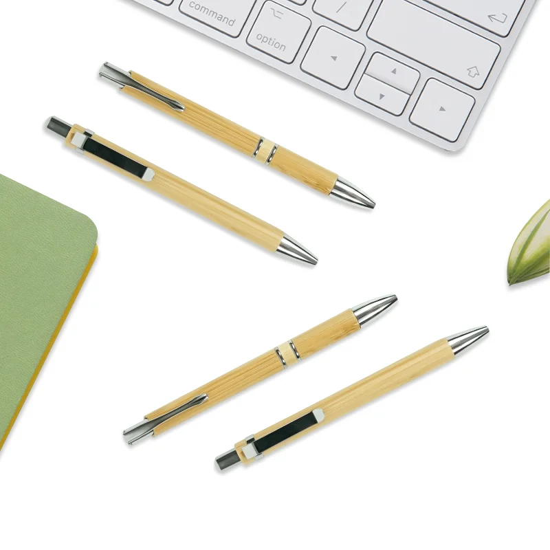 Custom Eco Friendly High Quality Bamboo Wood Cheap Price Ballpoint Pen Custom Laser Engraved Logo Bamboo Pens