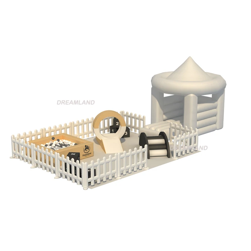 Kids Colorful Indoor Square White Balls Round Bounce House Party Velvet Baby Soft Play Ball Pit