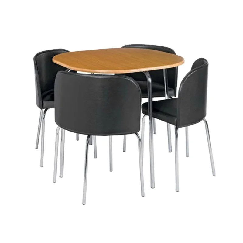 Кожаный металлический обеденный кофейный стул треугольной формы и набор столов