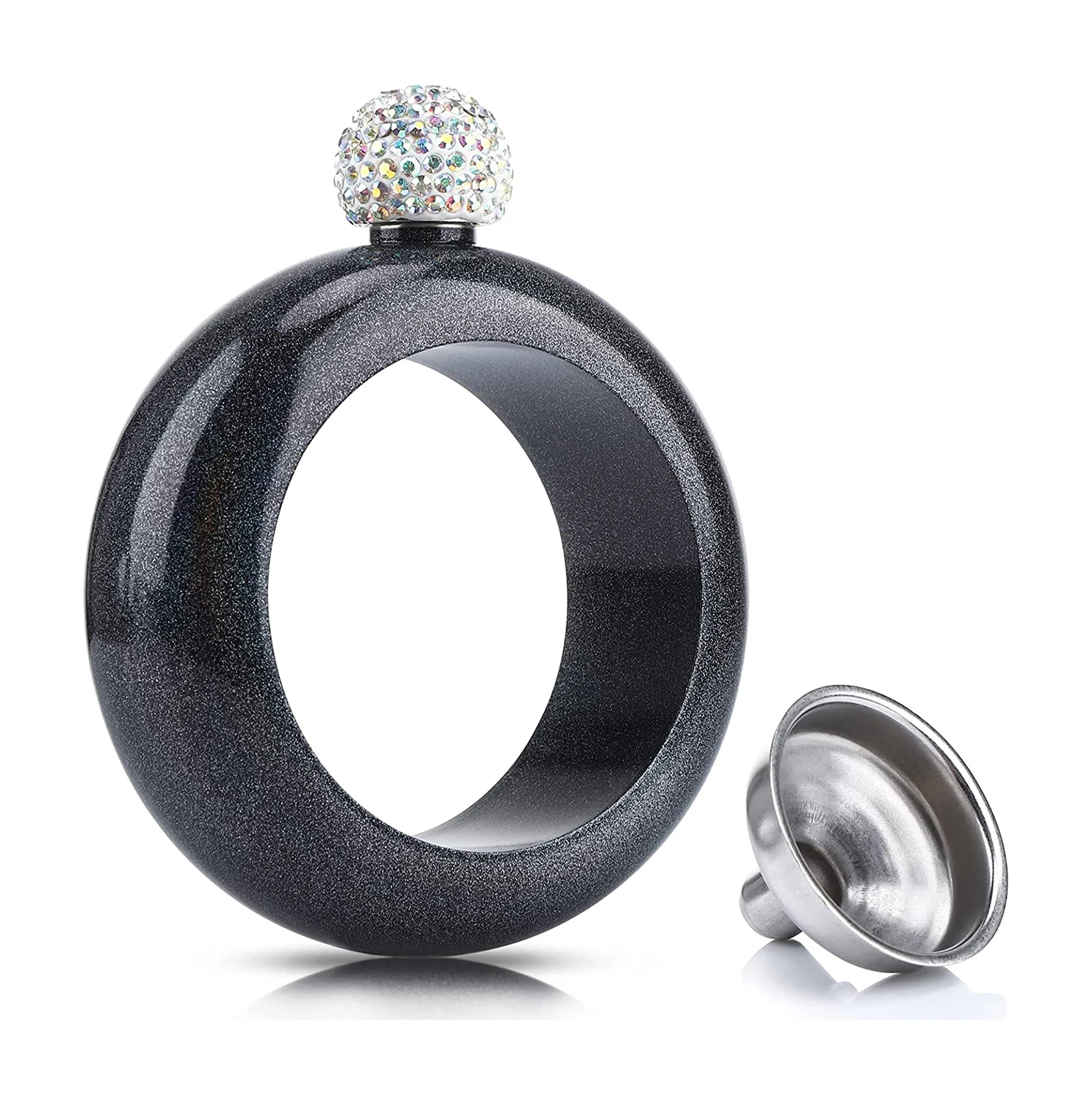 3.5oz Bangle Liquor Bracelet Pocket Hip Flask With Diamond Lid Stainless Steel Alcohol Metal Whiskey Vodka Flagon