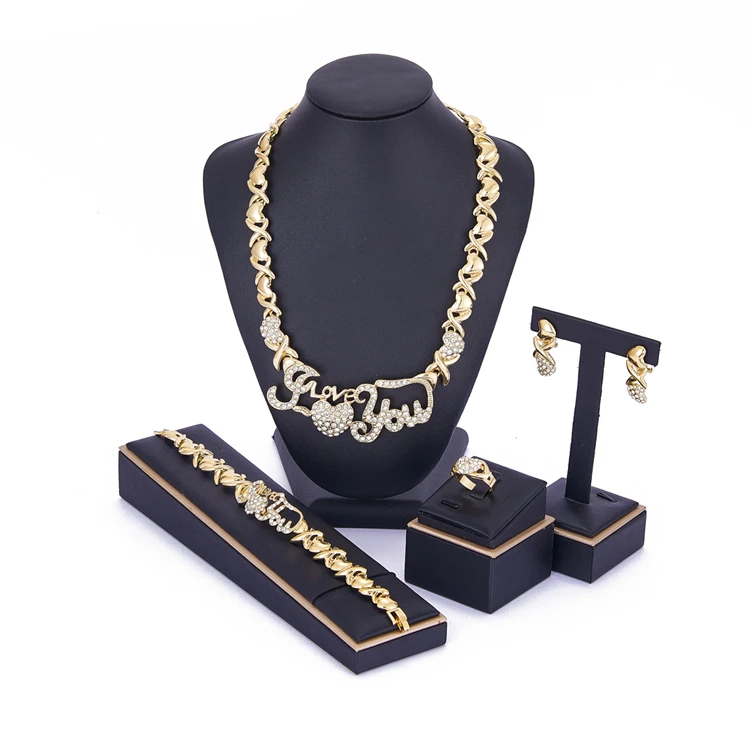 2021 Love Pattern14k Gold Jewelryset XOXO Jewelry Set I Love You Bear Jewelry Sets Lovely and Hot Design XOXO Necklace