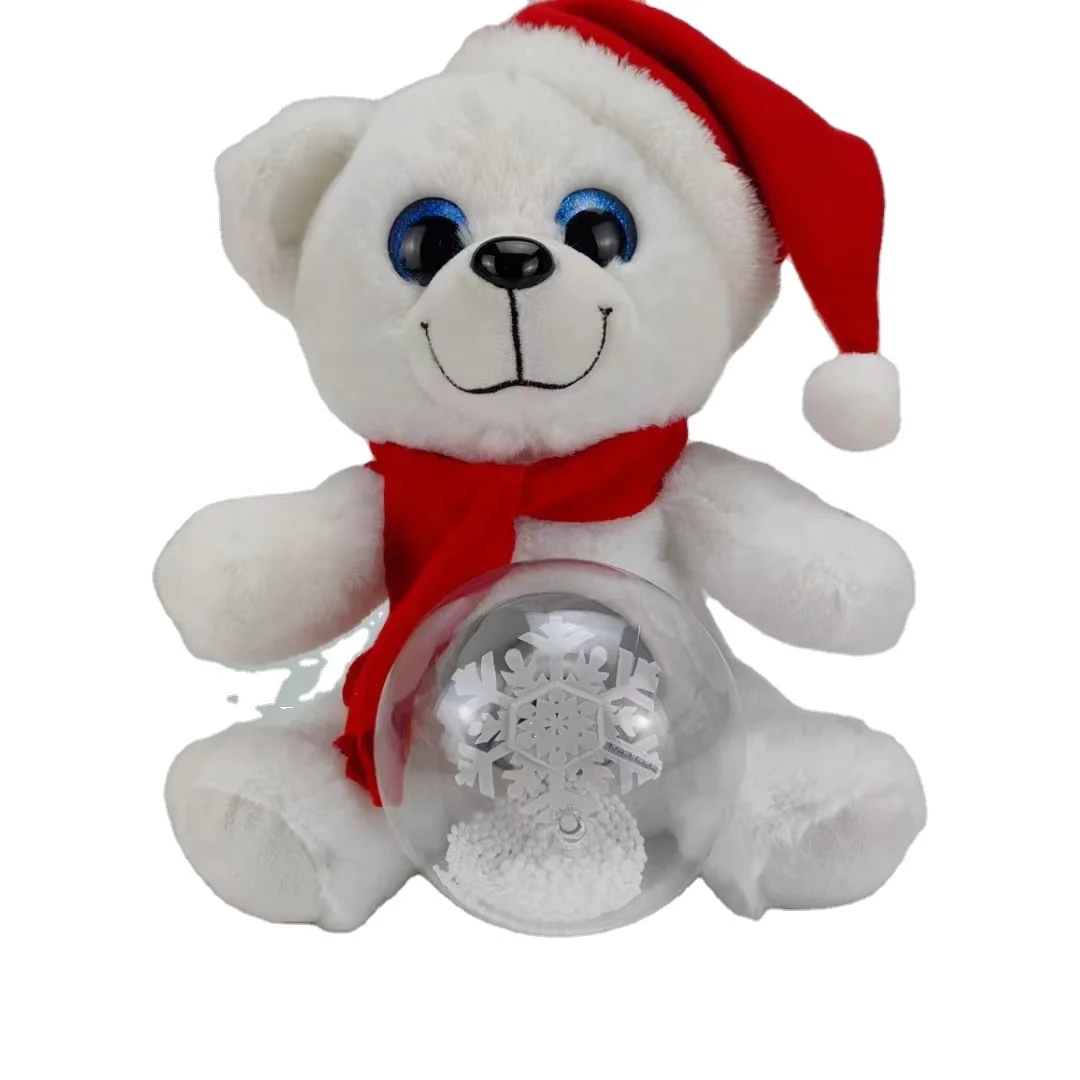 High quality electric animal plush toys glowing singing lanterns Christmas Teddy Bear cute Christmas gift doll bear