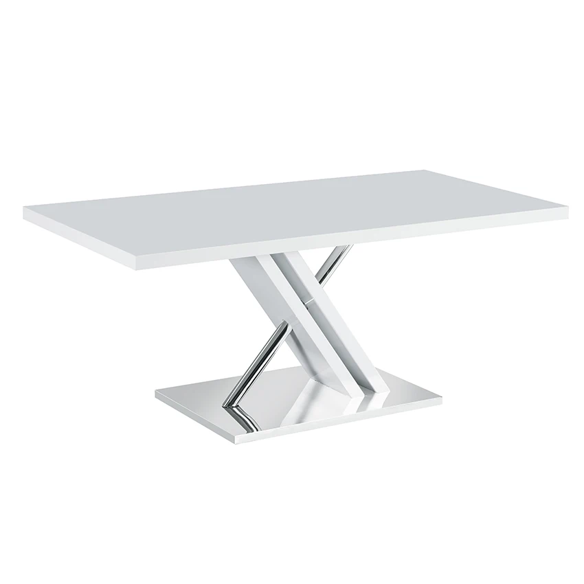 X high gloss wood MDF table white dining table and chair set