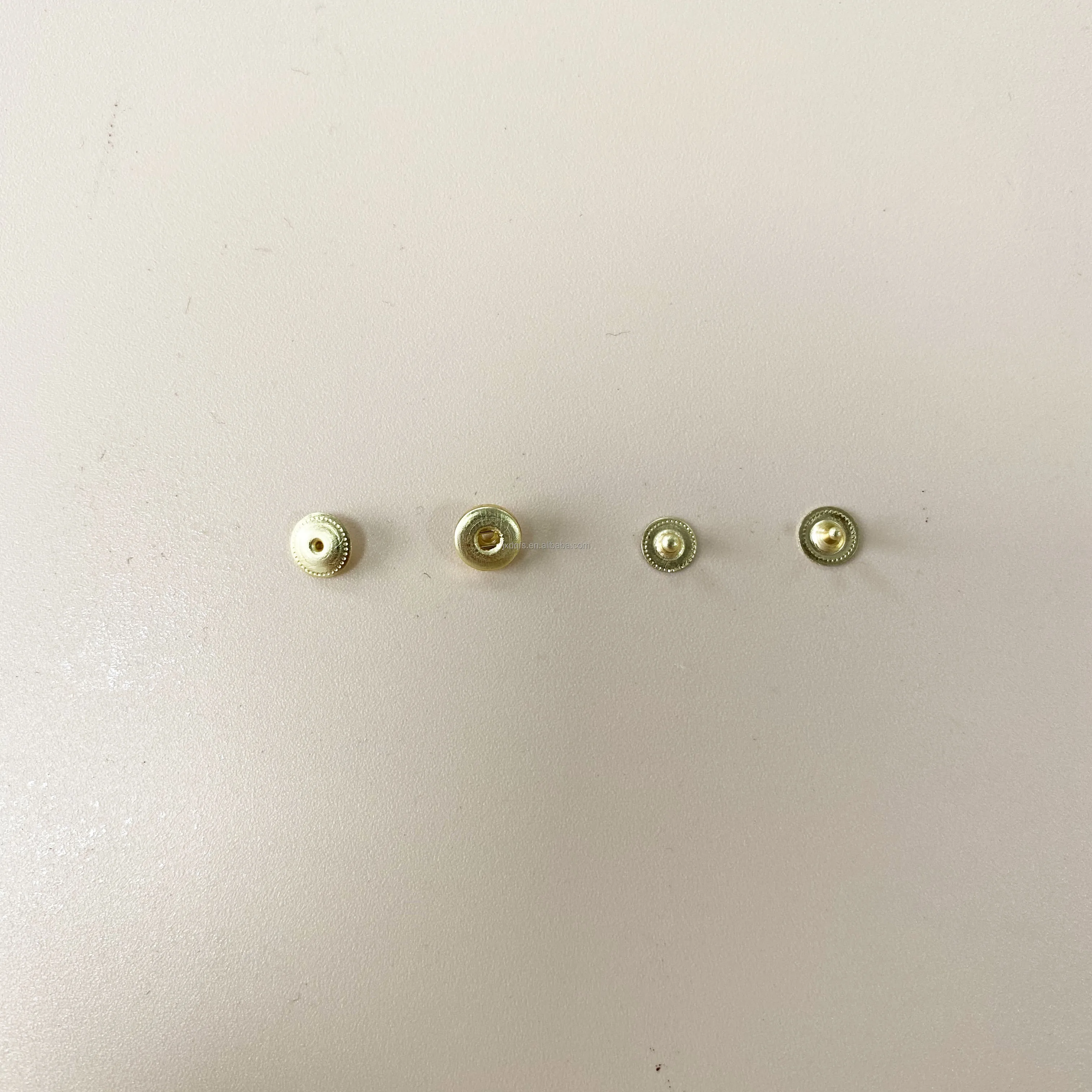 mini brass Snap button fastener in 4 parts, tiny 6 mm thin Snap Button Press Stud Cap for ribbon or eyeglass box