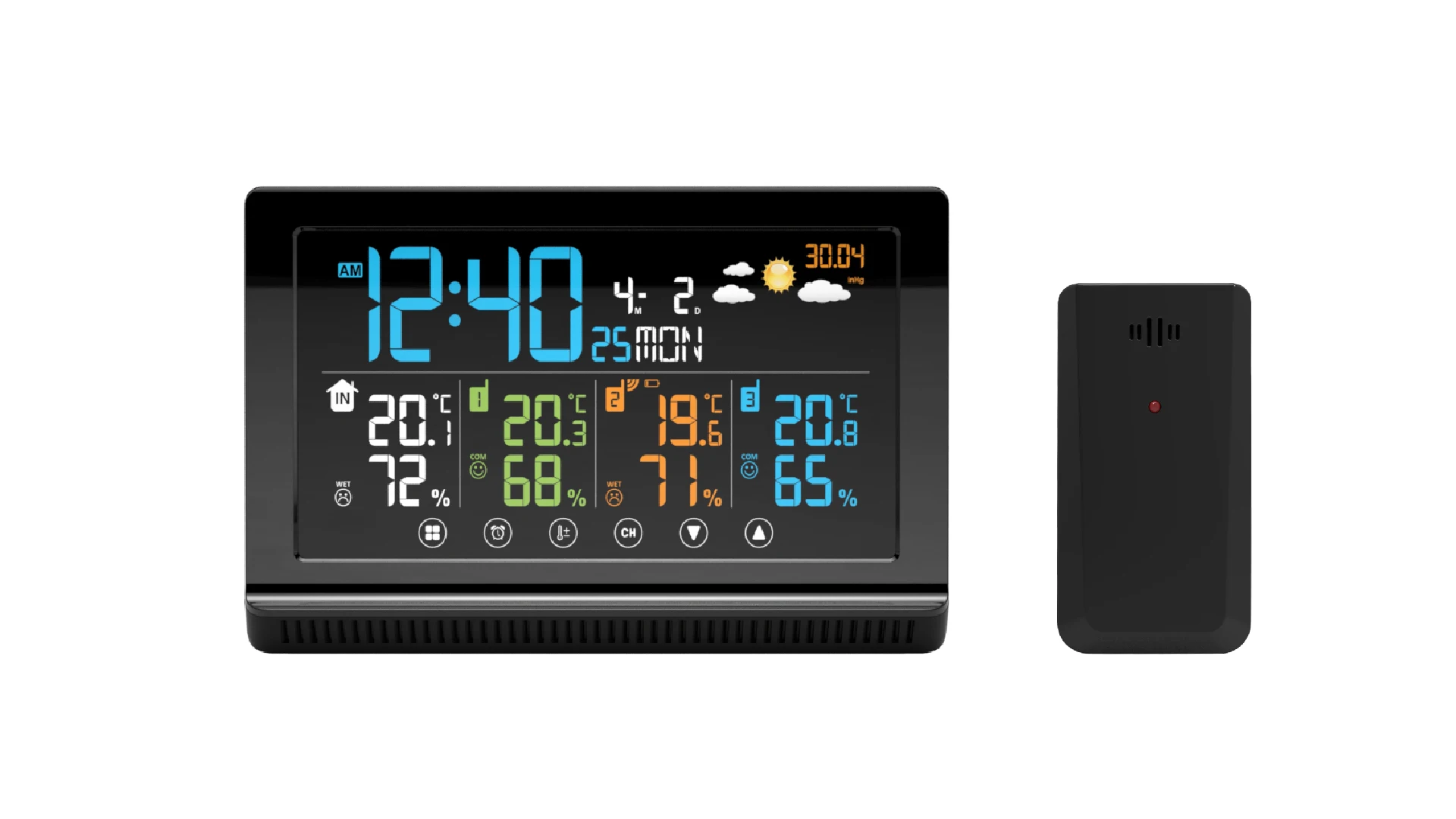 Weather Station Clock Barometer Scanner Europe with Active Test Indoor Professional Hygrometer Digital