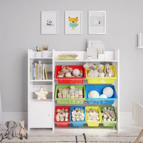 Wooden storage cabinet for toys storage chest for children